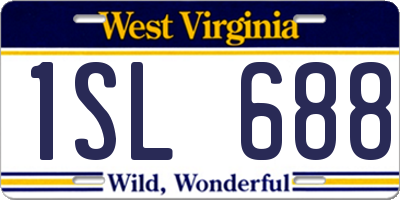 WV license plate 1SL688