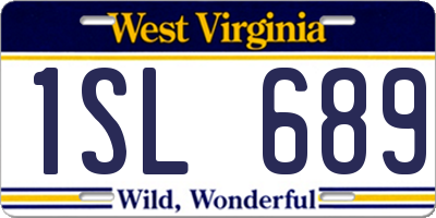WV license plate 1SL689