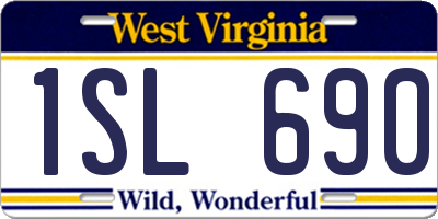 WV license plate 1SL690