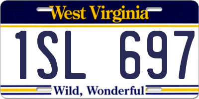 WV license plate 1SL697