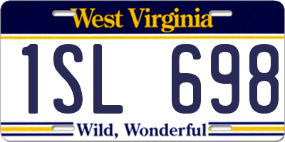 WV license plate 1SL698