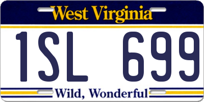 WV license plate 1SL699