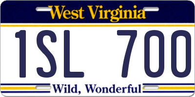 WV license plate 1SL700
