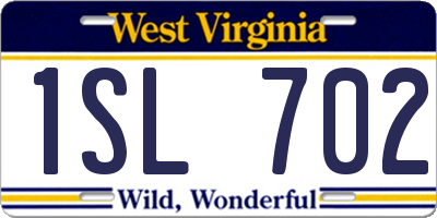 WV license plate 1SL702