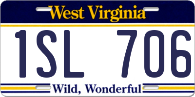 WV license plate 1SL706
