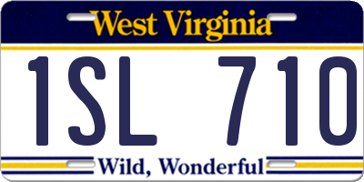 WV license plate 1SL710