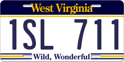 WV license plate 1SL711