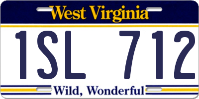 WV license plate 1SL712