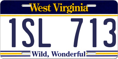 WV license plate 1SL713