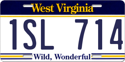 WV license plate 1SL714