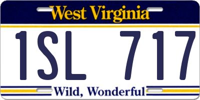 WV license plate 1SL717
