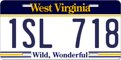 WV license plate 1SL718