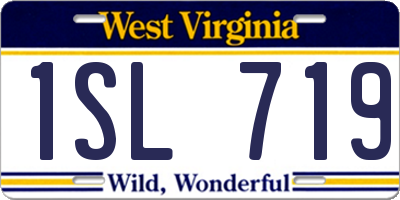 WV license plate 1SL719