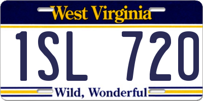 WV license plate 1SL720