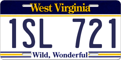 WV license plate 1SL721