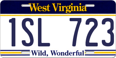 WV license plate 1SL723