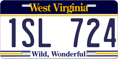 WV license plate 1SL724