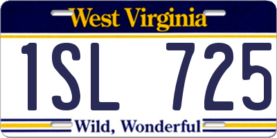 WV license plate 1SL725