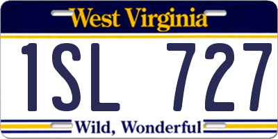 WV license plate 1SL727