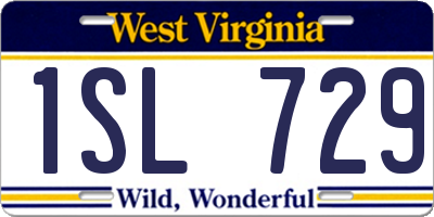 WV license plate 1SL729