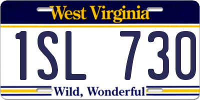 WV license plate 1SL730