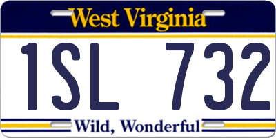 WV license plate 1SL732