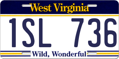 WV license plate 1SL736