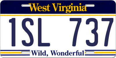WV license plate 1SL737