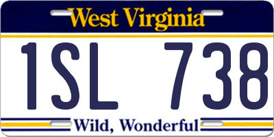 WV license plate 1SL738