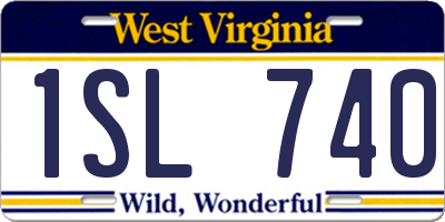WV license plate 1SL740