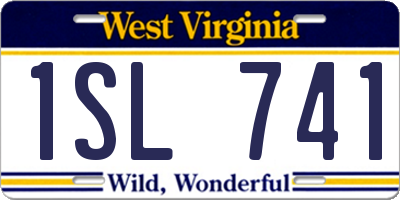 WV license plate 1SL741