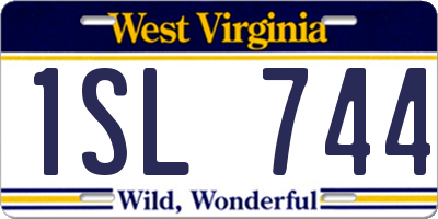 WV license plate 1SL744