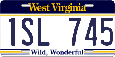 WV license plate 1SL745