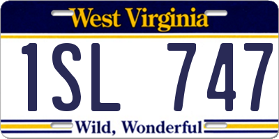 WV license plate 1SL747
