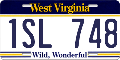 WV license plate 1SL748