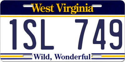WV license plate 1SL749