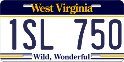 WV license plate 1SL750