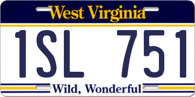 WV license plate 1SL751