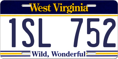 WV license plate 1SL752