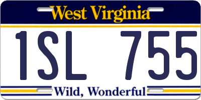 WV license plate 1SL755