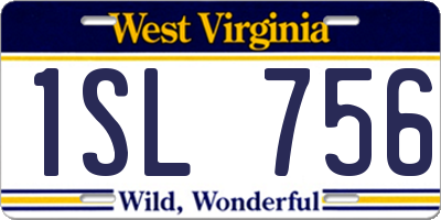 WV license plate 1SL756