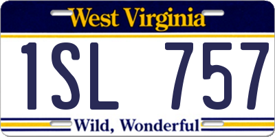 WV license plate 1SL757