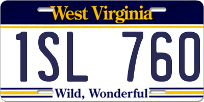 WV license plate 1SL760