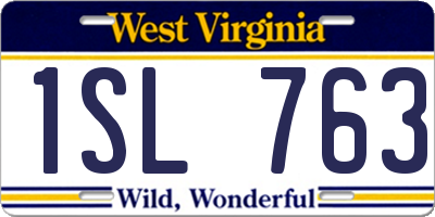 WV license plate 1SL763