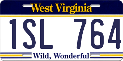 WV license plate 1SL764