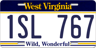 WV license plate 1SL767