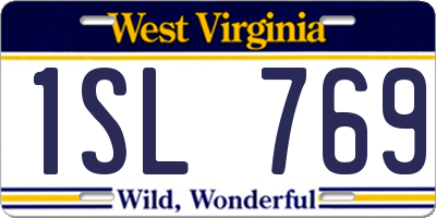 WV license plate 1SL769
