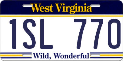 WV license plate 1SL770