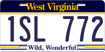 WV license plate 1SL772