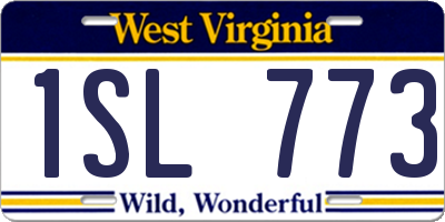 WV license plate 1SL773